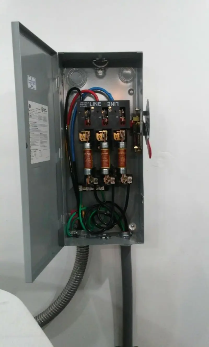 Three-phase disconnect switch installed for Electrical Wiring & Rewiring in Susquehanna